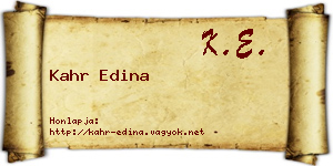 Kahr Edina névjegykártya